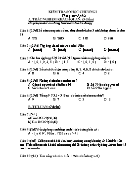 Kiểm tra Số học khối 6 - Chương I